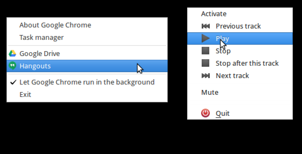 Side-by-side comparison of the GTK2 (left) and GTK 3 (right) menus with the Updated Elegant Bird Theme
